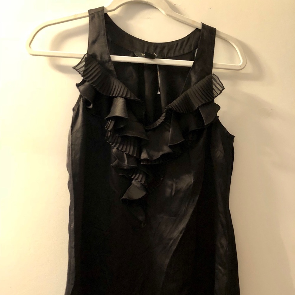 White House Black Market 100% Silk Black Tank Top